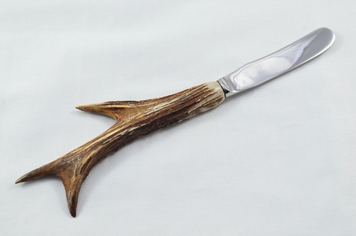 Genuine Roe Deer Stag Horn Antler Handled Butter Knife Made in Sheffield England - Image 8