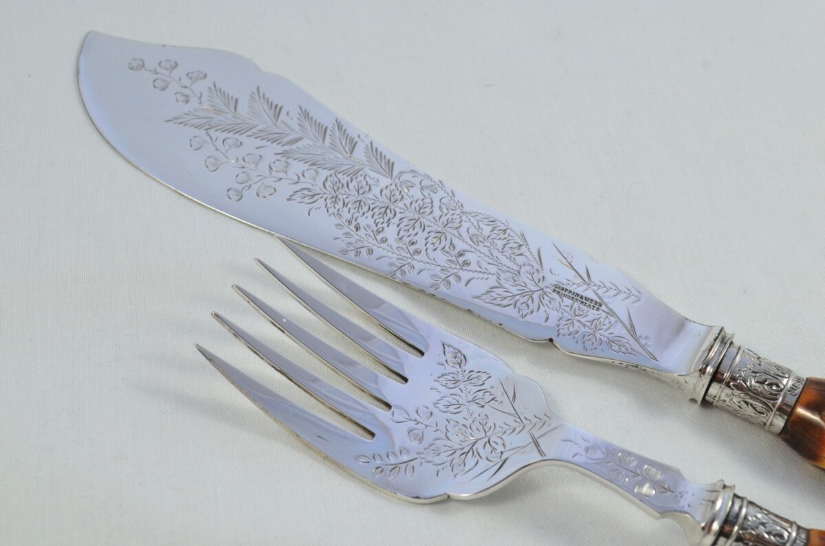Amazing Mappin & Webb 7 Piece Stag Handled Silver Capped & Ferruled Carving Set Made in Sheffield 1892 - Image 10