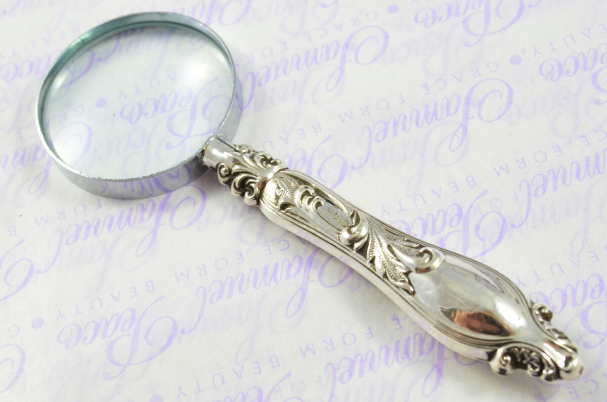 Mappin & Webb Hamilton Pattern Sterling Silver Magnifying Glass Sheffield 1910 - Image 9