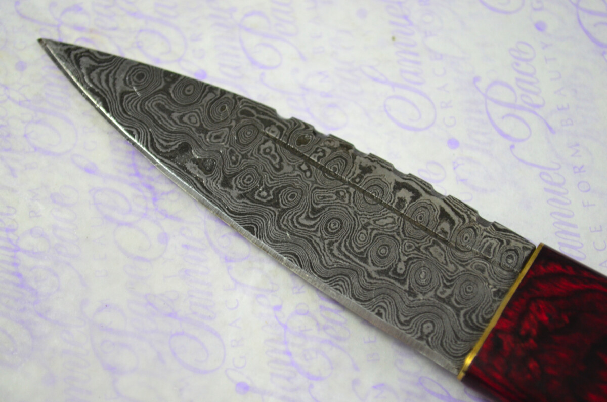 New Fantastic Coloured Pakkawood Sgian Dubh Damascus Steel Superior Sheath inc Presentation Box - Image 4