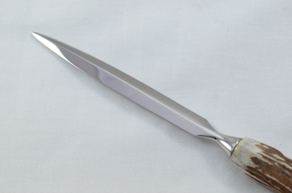 Genuine Roe Deer Stag Horn Antler Handled Diamond Blade Letter Opener Made in Sheffield England - Image 3