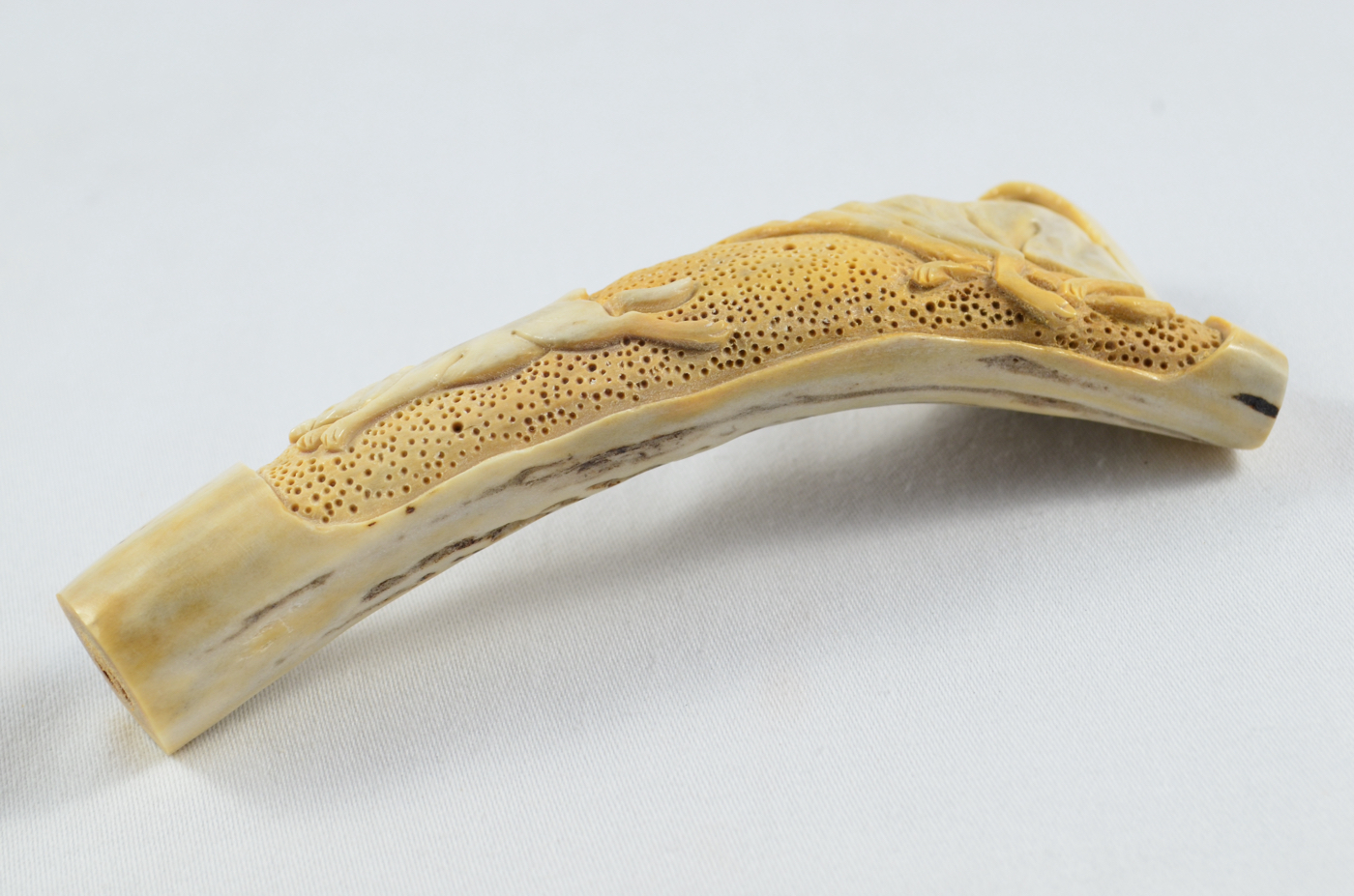 Hare & Hound Carved Walking Stick Cane Top Handle Stag Antler Horn Made Sheffield England - Image 2