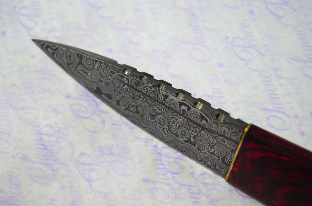 New Fantastic Coloured Pakkawood Sgian Dubh Damascus Steel Superior Sheath inc Presentation Box - Image 6
