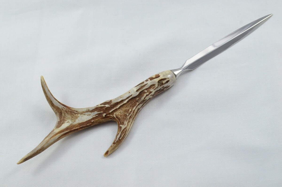 Genuine Roe Deer Stag Horn Antler Handled Diamond Blade Letter Opener Made in Sheffield England - Image 4
