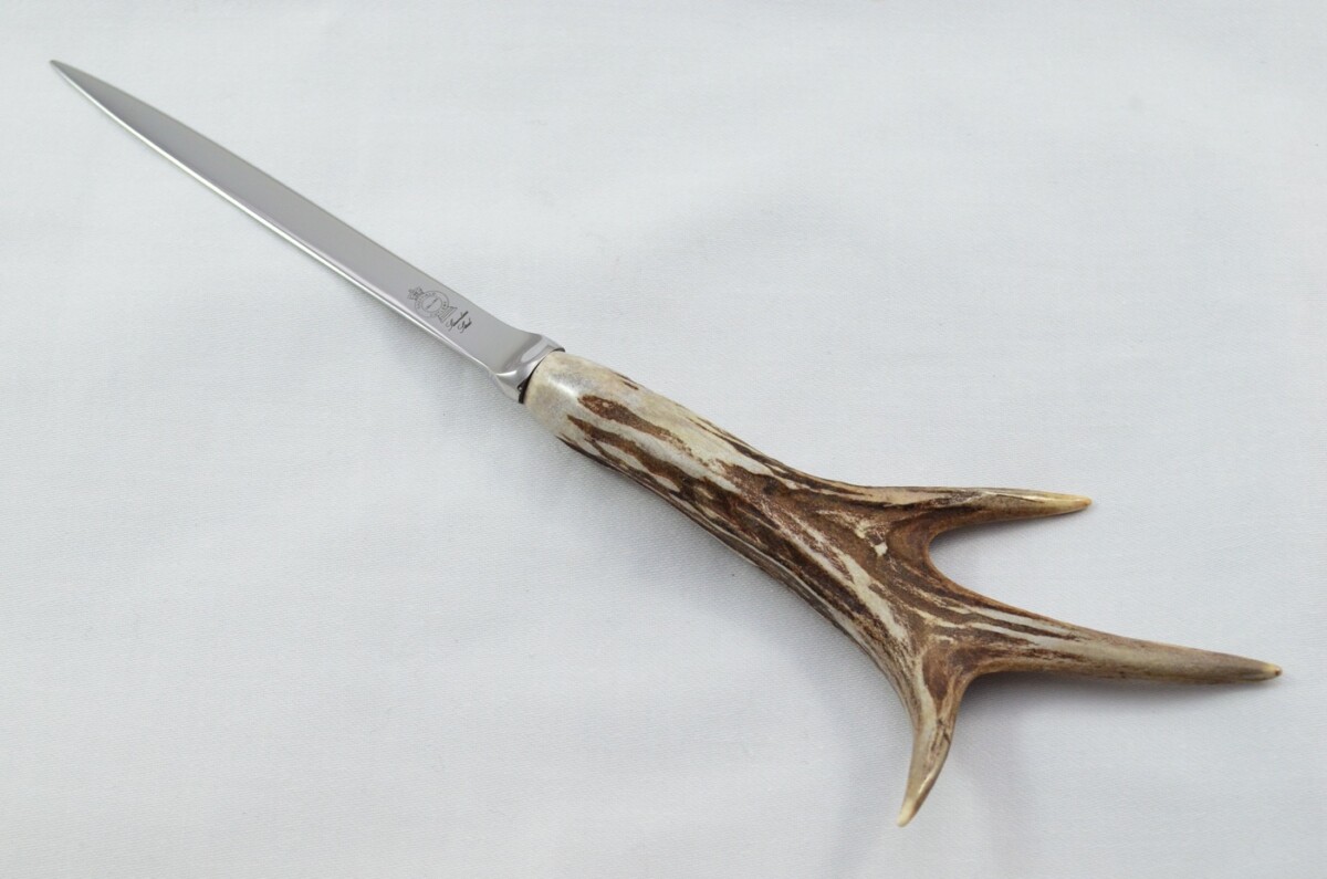 Genuine Roe Deer Stag Horn Antler Handled Gents Letter Opener Made in Sheffield England