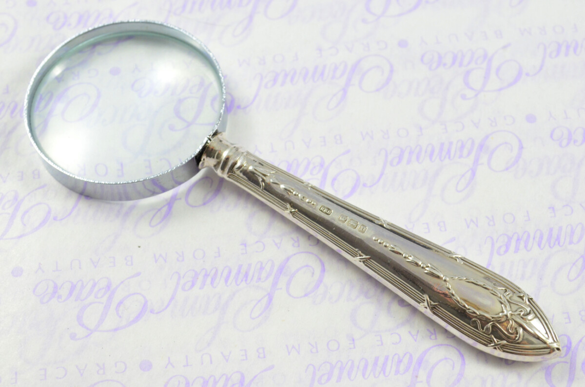 Roberts & Belk Adam Pattern Sterling Silver Magnifying Glass Sheffield 1913 - Image 3