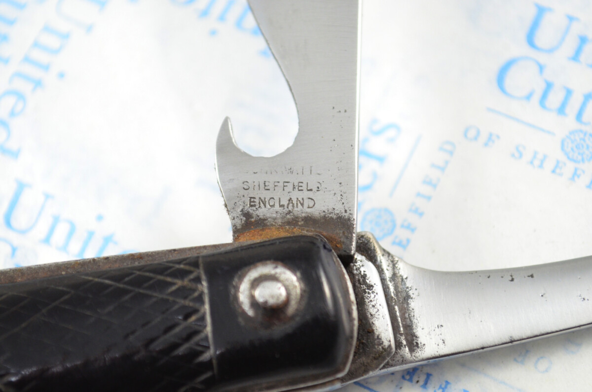 Antique British WWII Army Issue Jack Knife Anonymous Made in Sheffield England - Image 7