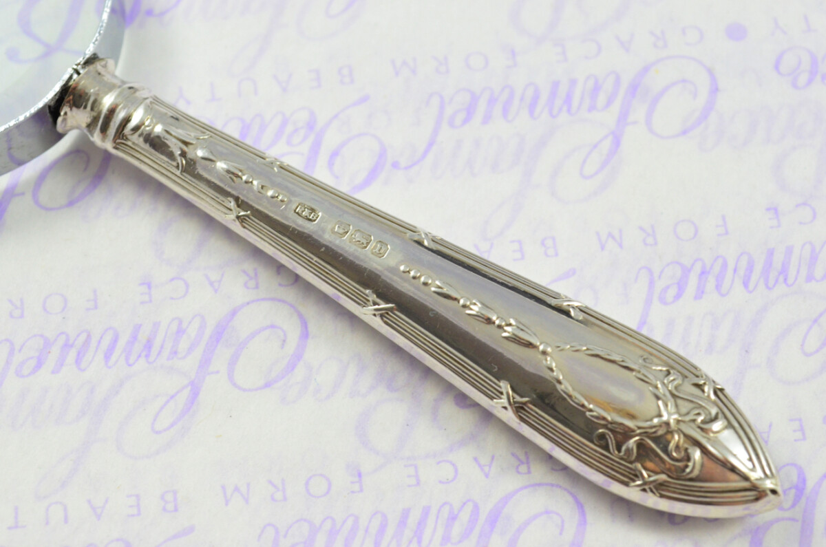 Roberts & Belk Adam Pattern Sterling Silver Magnifying Glass Sheffield 1913 - Image 4