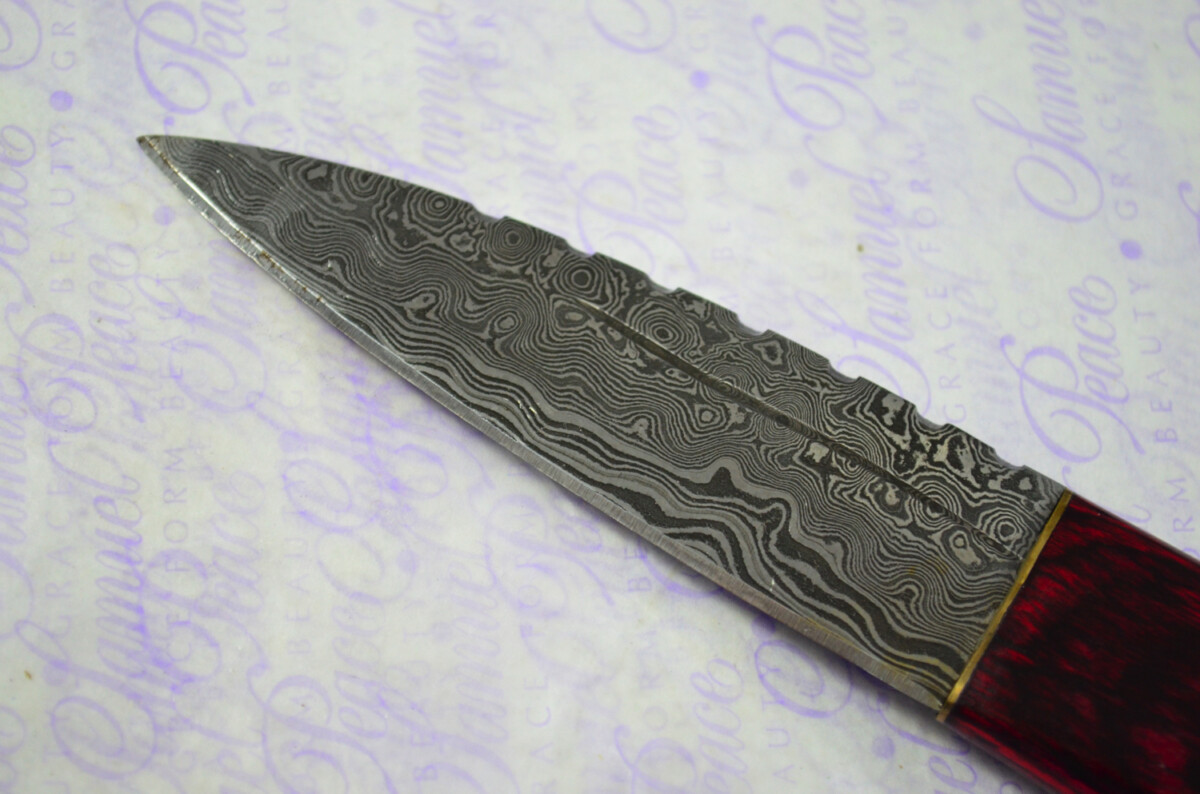 New Fantastic Coloured Pakkawood Sgian Dubh Damascus Steel Superior Sheath inc Presentation Box - Image 4