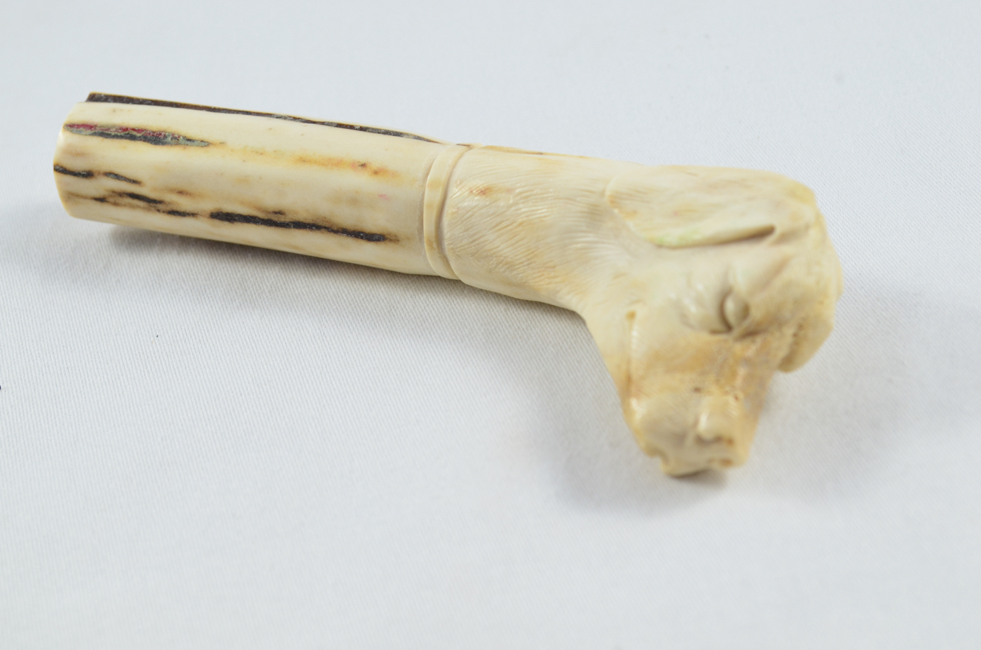 Dog Carved Walking Stick Cane Top Handle Stag Antler Horn Made Sheffield England - Image 4