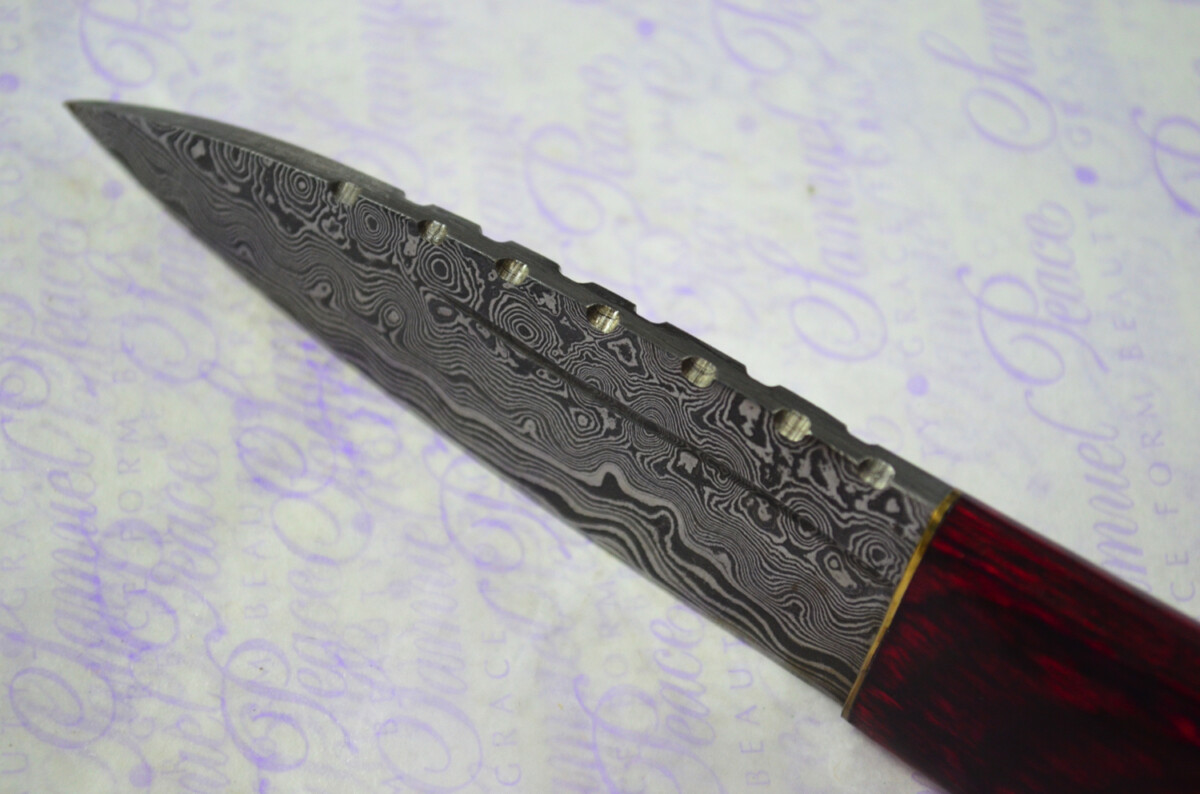 New Fantastic Coloured Pakkawood Sgian Dubh Damascus Steel Superior Sheath inc Presentation Box - Image 5