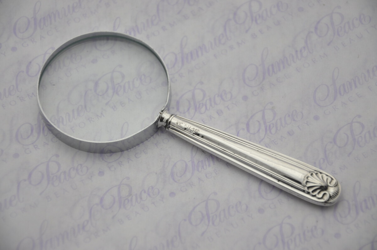 John Yates Thread and Shell Pattern Sterling Silver Magnifying Glass Sheffield 1918 - Image 3