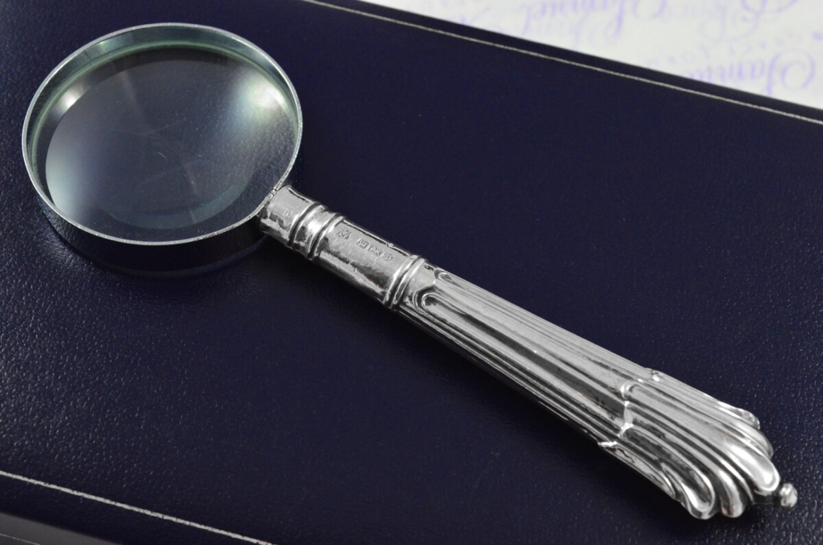 Fordham & Faulkner Albany Pattern Sterling Silver Magnifying Glass Sheffield 1907