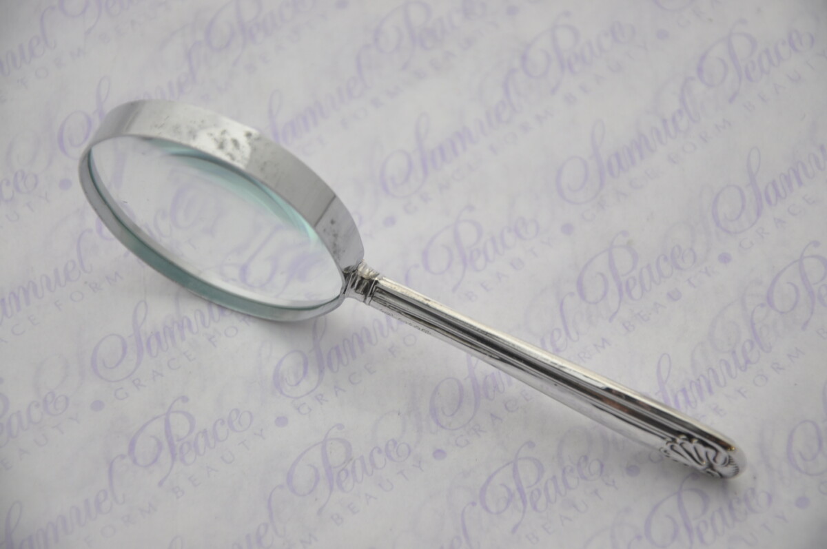 John Yates Thread and Shell Pattern Sterling Silver Magnifying Glass Sheffield 1918 - Image 4