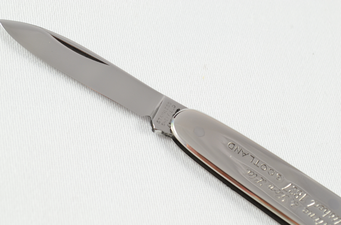 A Ballantine Whisky Folding Nickel Scaled Advertising Pocket Pen Knife Sheffield - Image 3