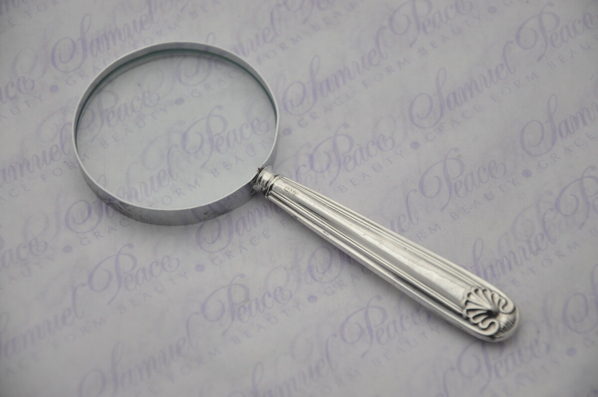 John Yates Thread and Shell Pattern Sterling Silver Magnifying Glass Sheffield 1918 - Image 5
