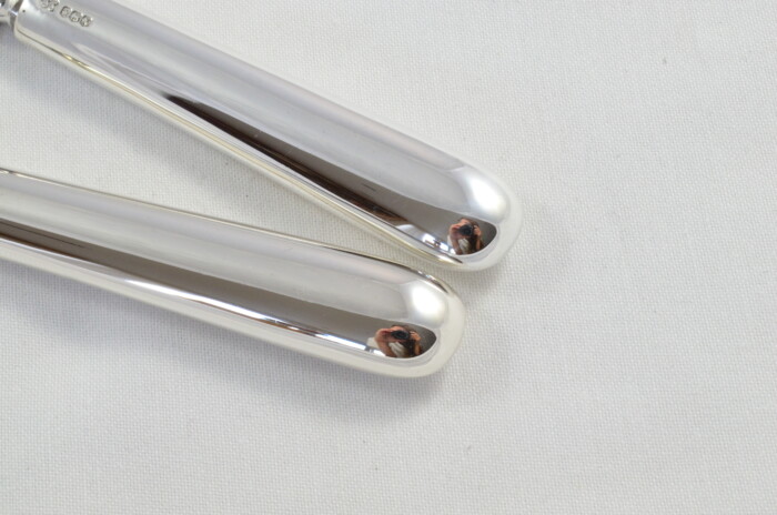 Classic Antique Set of 12 Dessert Knives Sterling Silver Baguette Pattern 1973 - Image 2