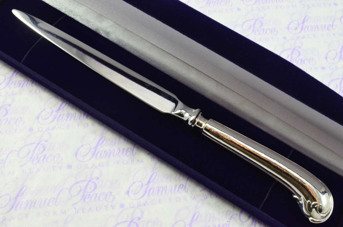 John Yates Sheffield Sterling Silver Handled Letter Opener Fancy Pistol Pattern 1912 Cased - Image 2