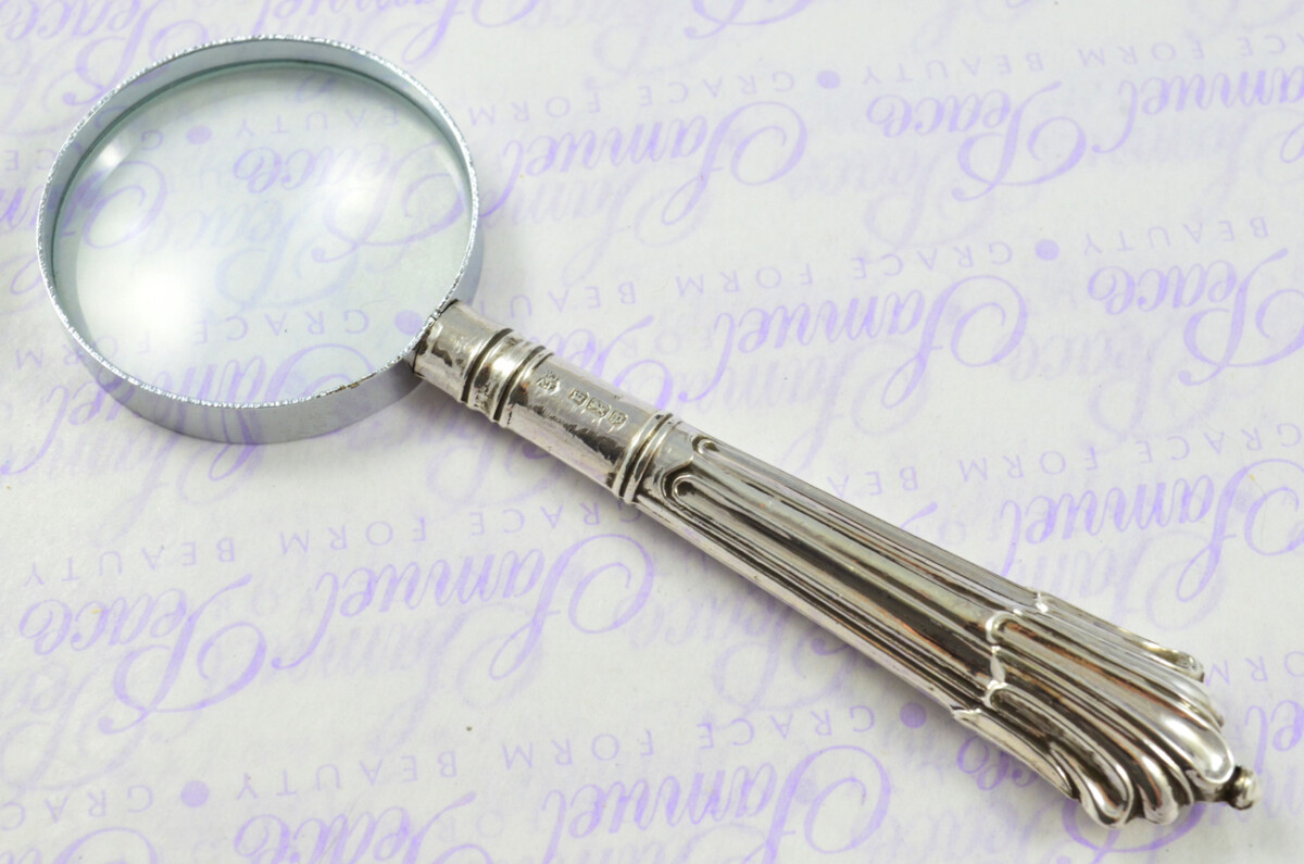 Fordham & Faulkner Albany Pattern Sterling Silver Magnifying Glass Sheffield 1907 - Image 3