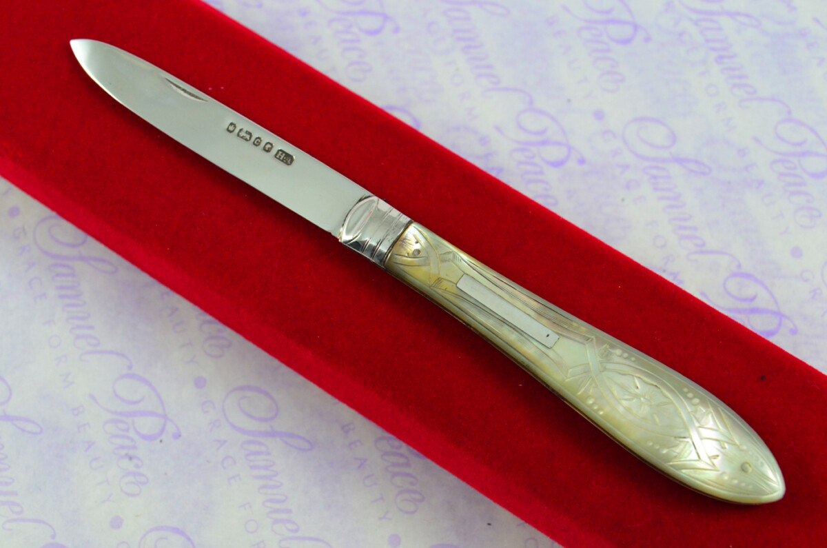 Pristine Silver Bladed Mother Of Pearl Fully Restored Sheffield Made Pen/Pocket Knife 1870