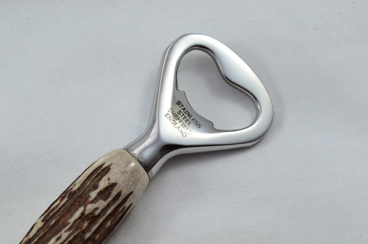Genuine Roe Deer Stag Horn Antler Handled Bottle Opener Made in Sheffield England - Image 5