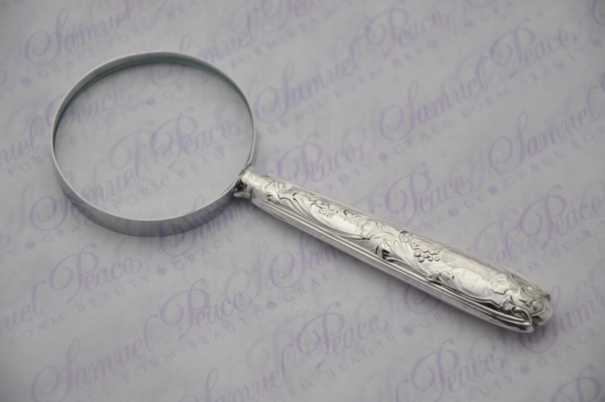 C.W.Fletcher Very Ornate Pattern Sterling Silver Magnifying Glass Sheffield 1907 - Image 5