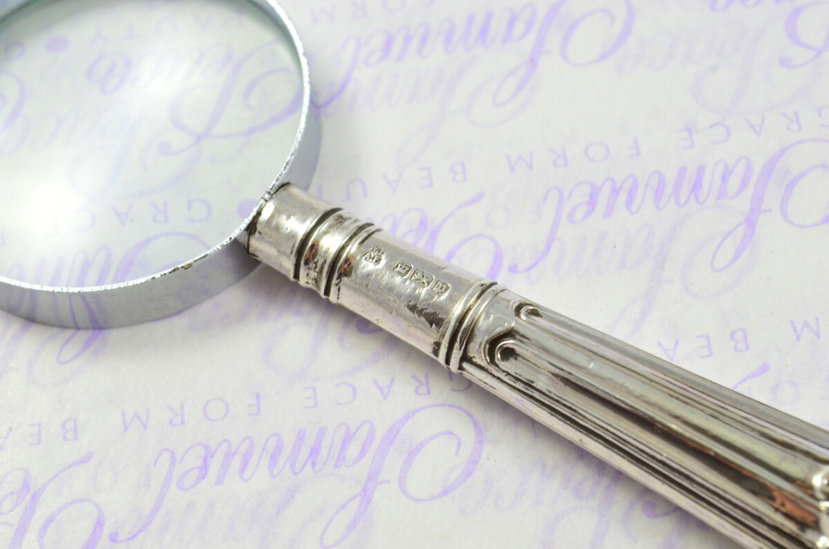 Fordham & Faulkner Albany Pattern Sterling Silver Magnifying Glass Sheffield 1907 - Image 5