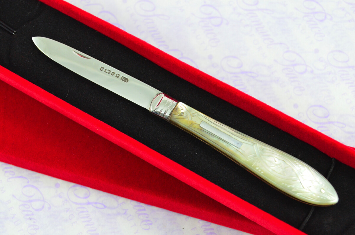 Pristine Silver Bladed Mother Of Pearl Fully Restored Sheffield Made Pen/Pocket Knife 1870 - Image 2