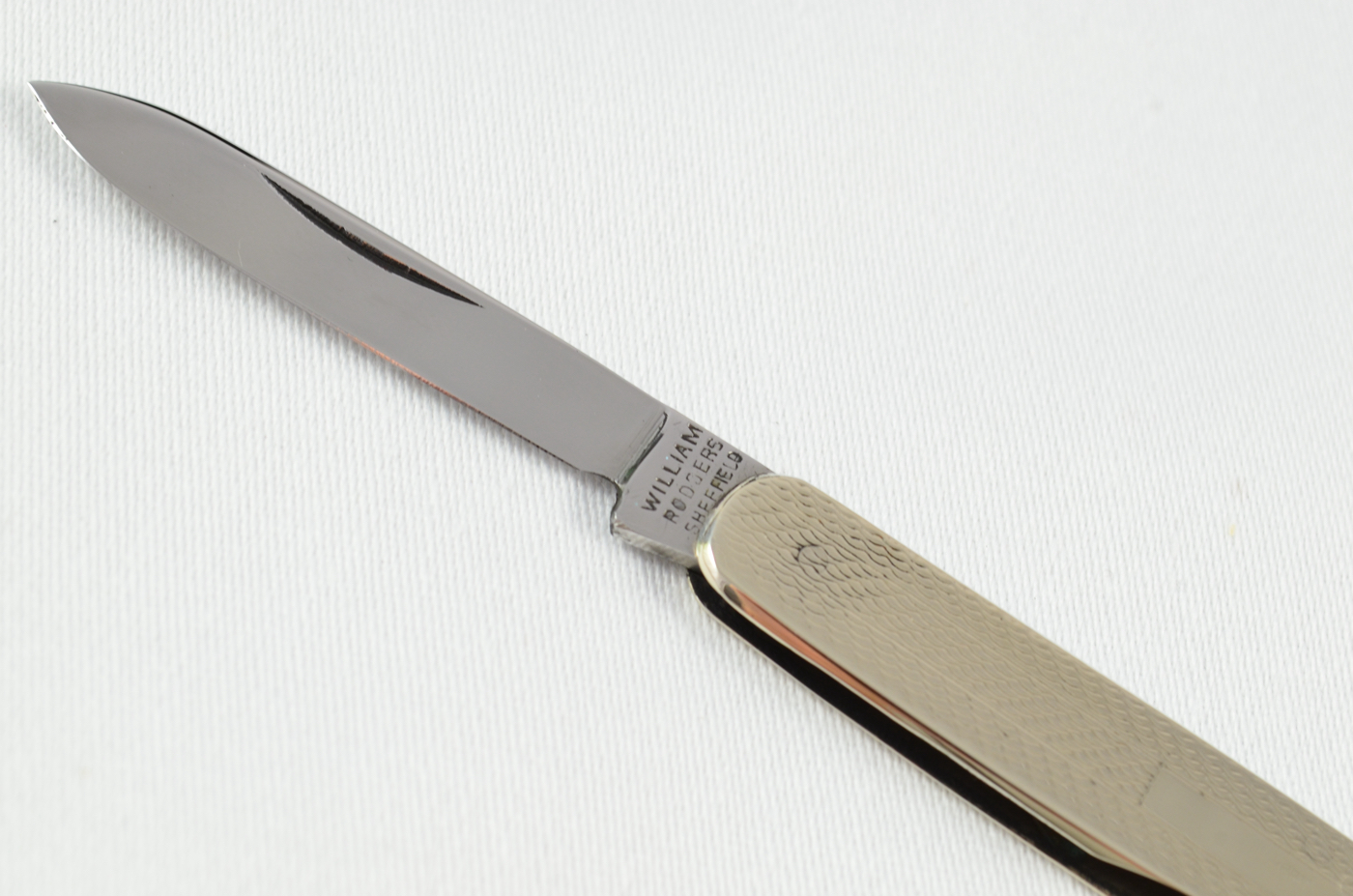 A William Rodgers Folding Engine Turned Nickel Scaled Pocket Pen Knife Sheffield - Image 3