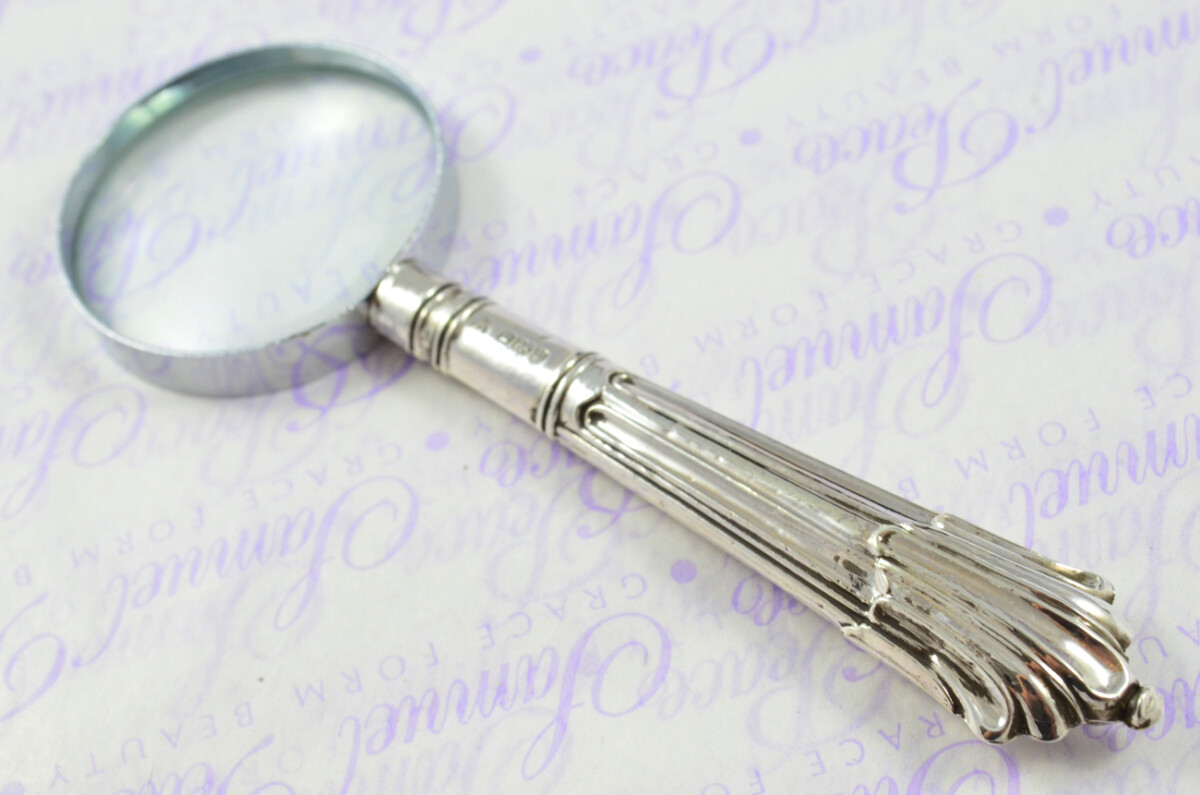 Fordham & Faulkner Albany Pattern Sterling Silver Magnifying Glass Sheffield 1907 - Image 9