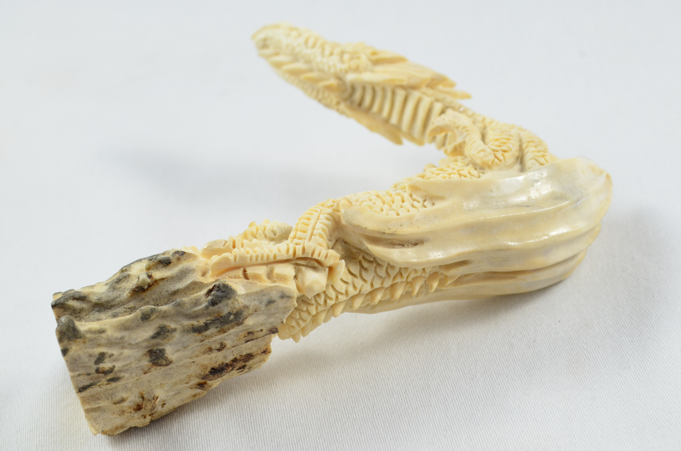 Dragon Carved Walking Stick Cane Top Handle Stag Antler Horn Made Sheffield England - Image 6