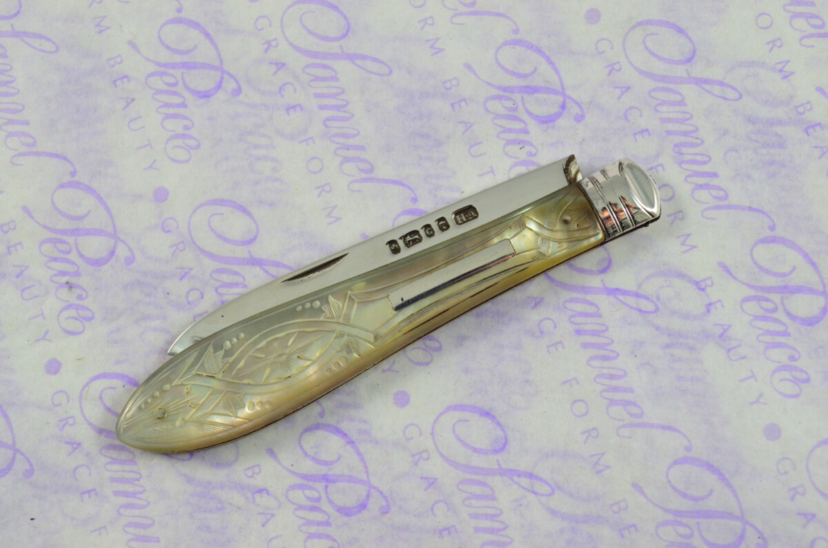 Pristine Silver Bladed Mother Of Pearl Fully Restored Sheffield Made Pen/Pocket Knife 1870 - Image 6
