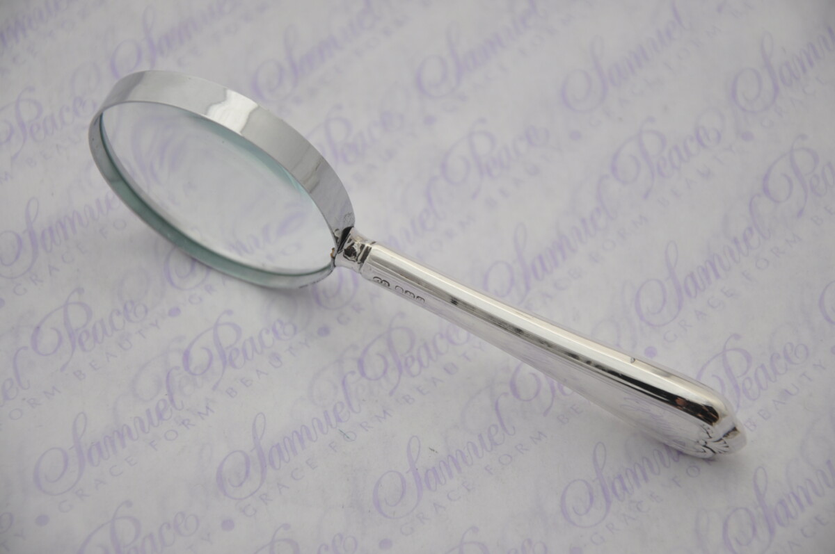 John Biggin Jesmond Pattern Sterling Silver Magnifying Glass Sheffield 1948 - Image 4