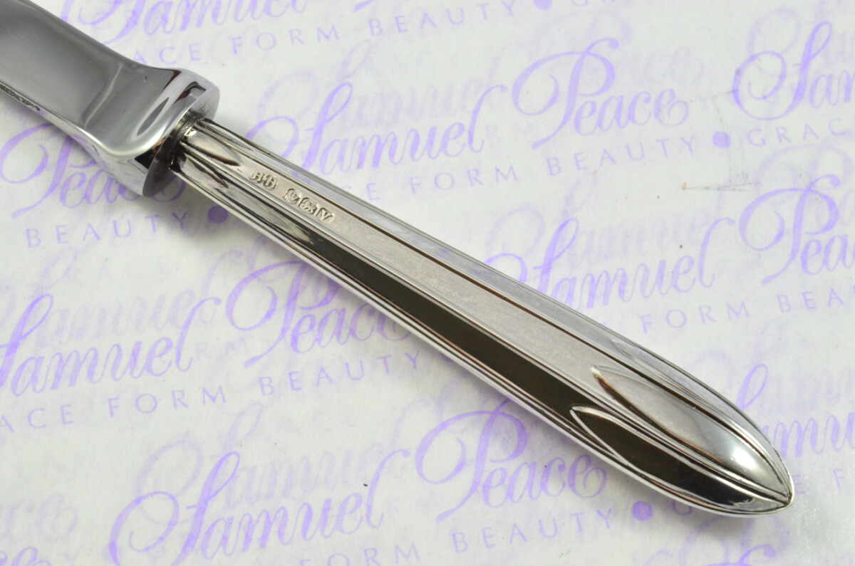Henry Hunt Sheffield Sterling Silver Handled Letter Opener Lotus Pattern 1963 Cased - Image 4
