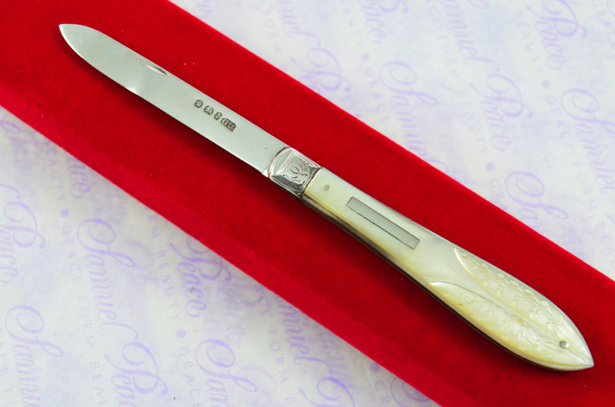 Pristine Silver Bladed Mother Of Pearl Fully Restored Sheffield Made Pen/Pocket Knife 1896