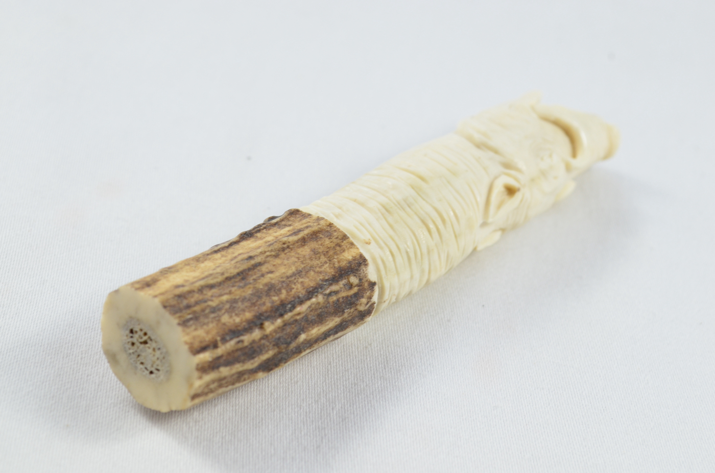 Boar Carved Walking Stick Cane Top Handle Stag Antler Horn Made Sheffield England - Image 4