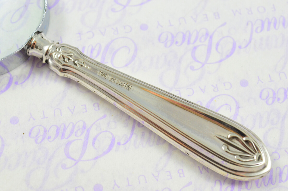 William Yates Paxton Pattern Sterling Silver Magnifying Glass Sheffield 1916 - Image 5