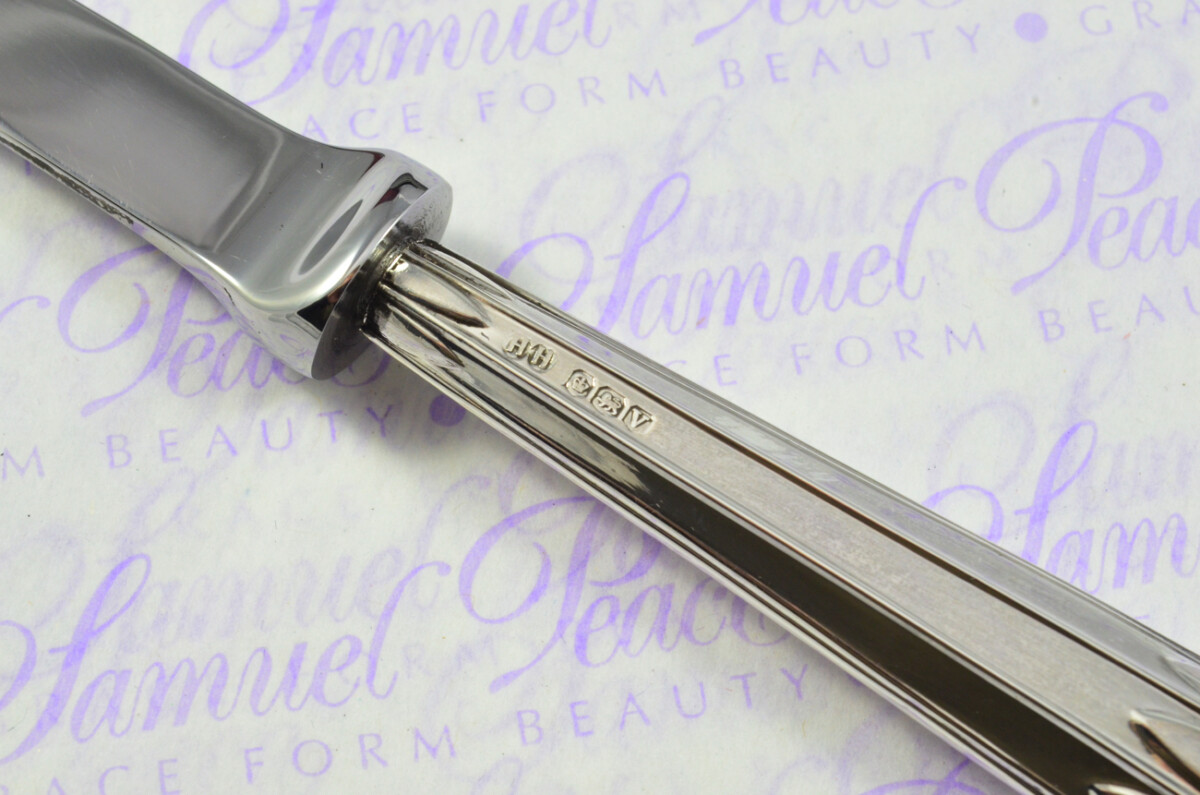 Henry Hunt Sheffield Sterling Silver Handled Letter Opener Lotus Pattern 1963 Cased - Image 5