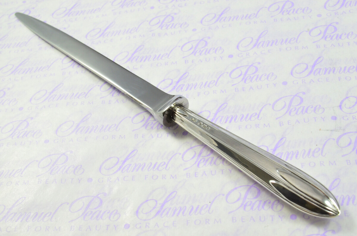Henry Hunt Sheffield Sterling Silver Handled Letter Opener Lotus Pattern 1963 Cased - Image 7