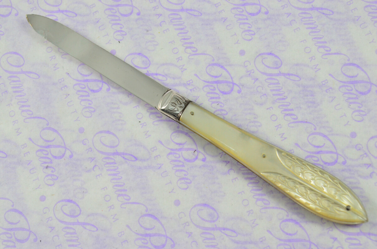 Pristine Silver Bladed Mother Of Pearl Fully Restored Sheffield Made Pen/Pocket Knife 1896 - Image 9