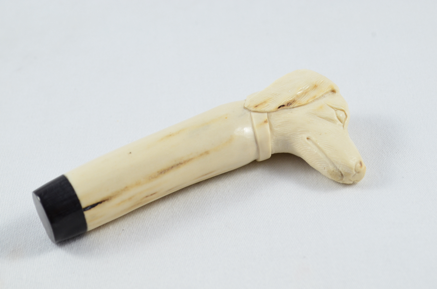 Dog Carved Walking Stick Cane Top Handle Stag Antler Horn Made Sheffield England - Image 2