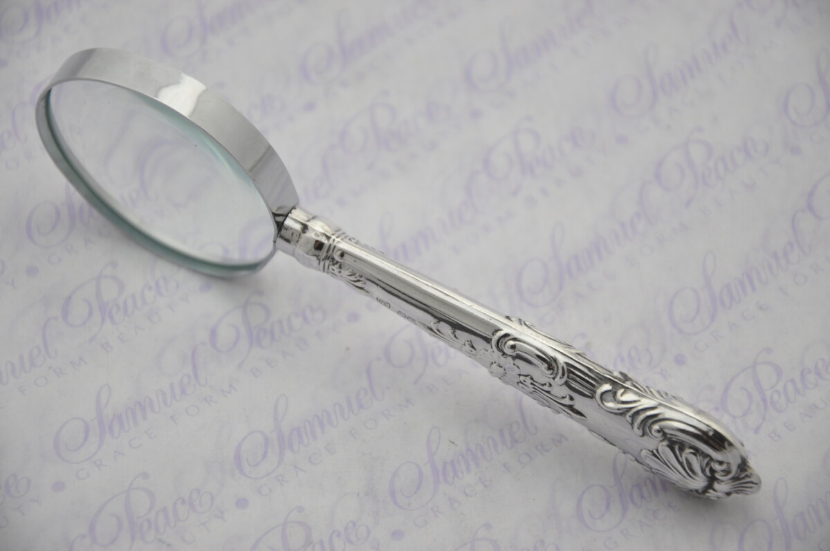 John Yates Queens Pattern Sterling Silver Magnifying Glass Sheffield 1924 - Image 4