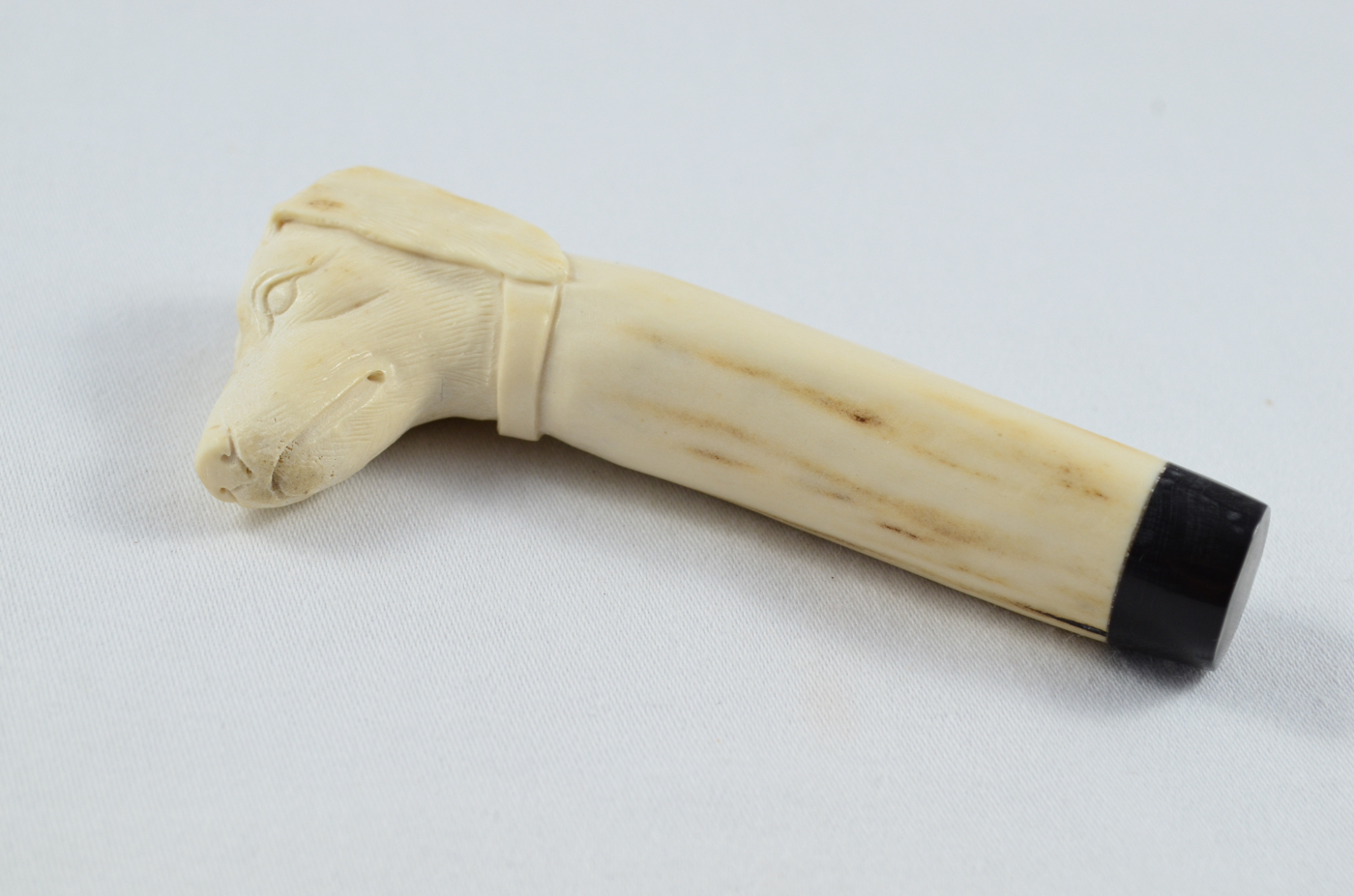 Dog Carved Walking Stick Cane Top Handle Stag Antler Horn Made Sheffield England - Image 3
