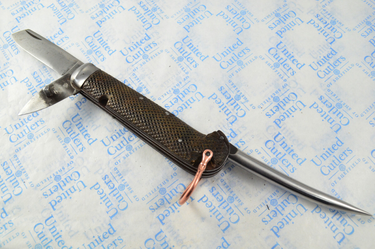 Antique British WWI Army Issue Jack Knife Wade and Butcher 1937 Made in Sheffield England - Image 9