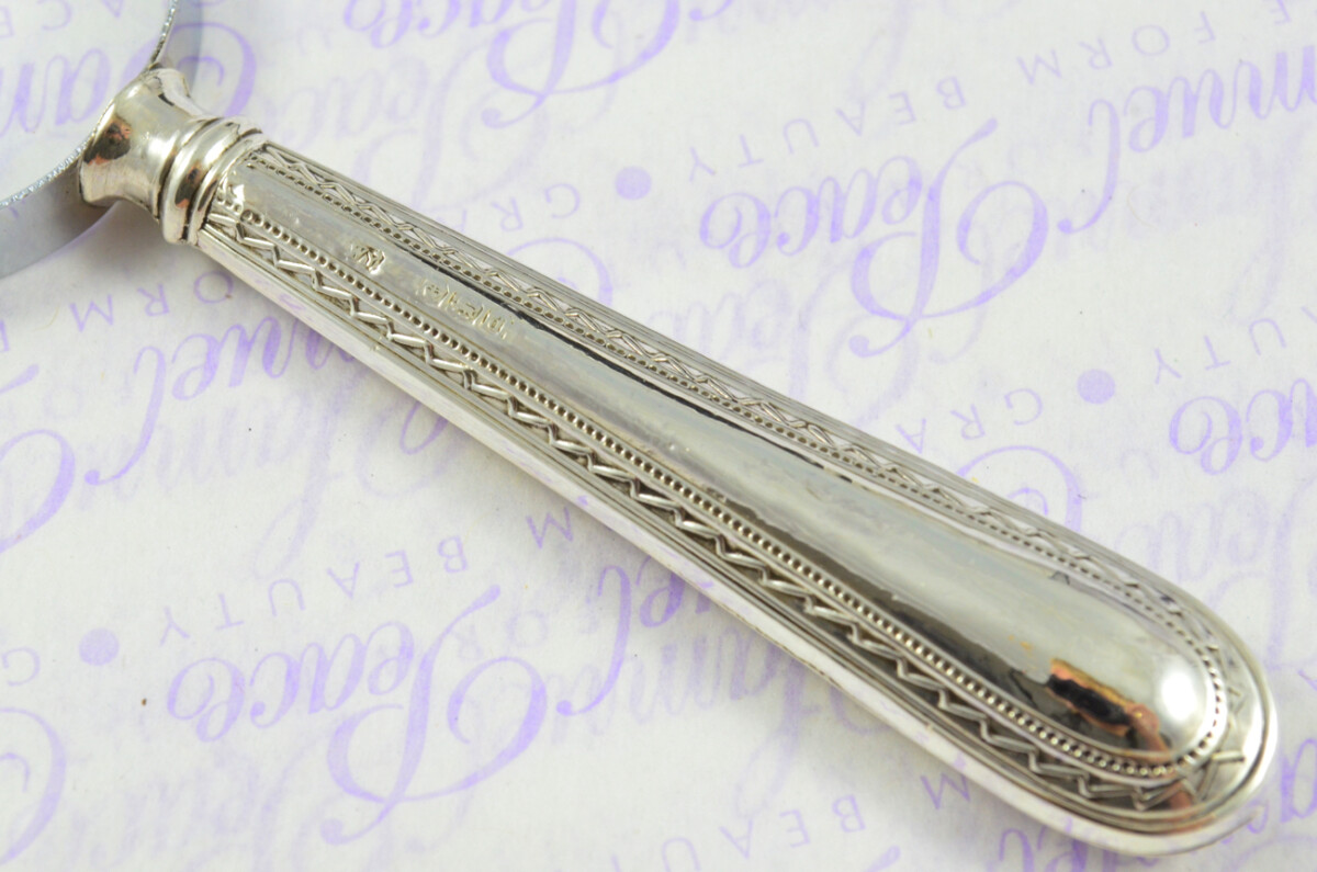 William Yates Feather Edge Pattern Sterling Silver Magnifying Glass Sheffield 1921 - Image 4