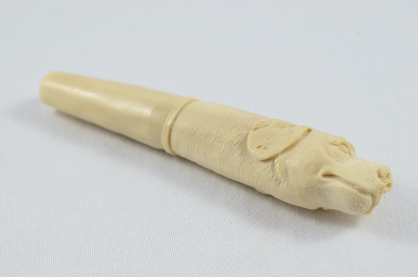 Dog Carved Walking Stick Cane Top Handle Stag Antler Horn Made Sheffield England - Image 2