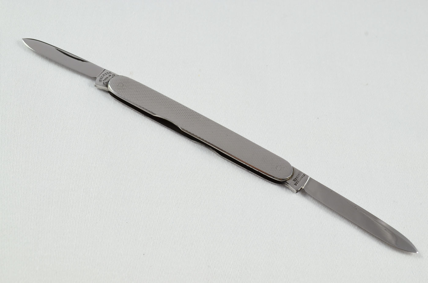 An Ibberson Folding Engine Turned Stainless Steel Pocket Pen Knife Sheffield - Image 6