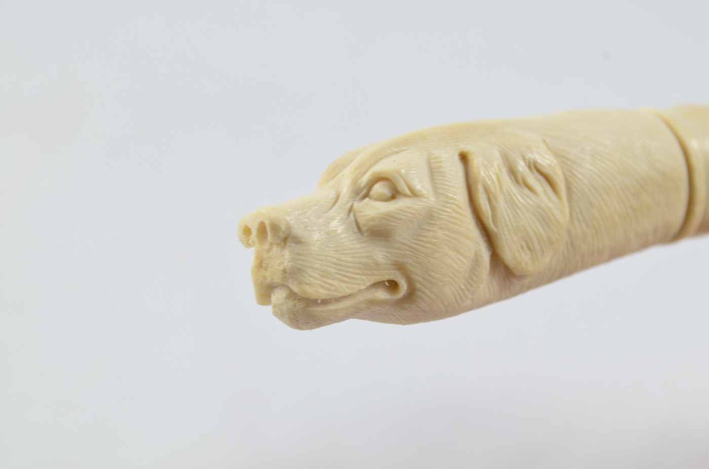 Dog Carved Walking Stick Cane Top Handle Stag Antler Horn Made Sheffield England - Image 3