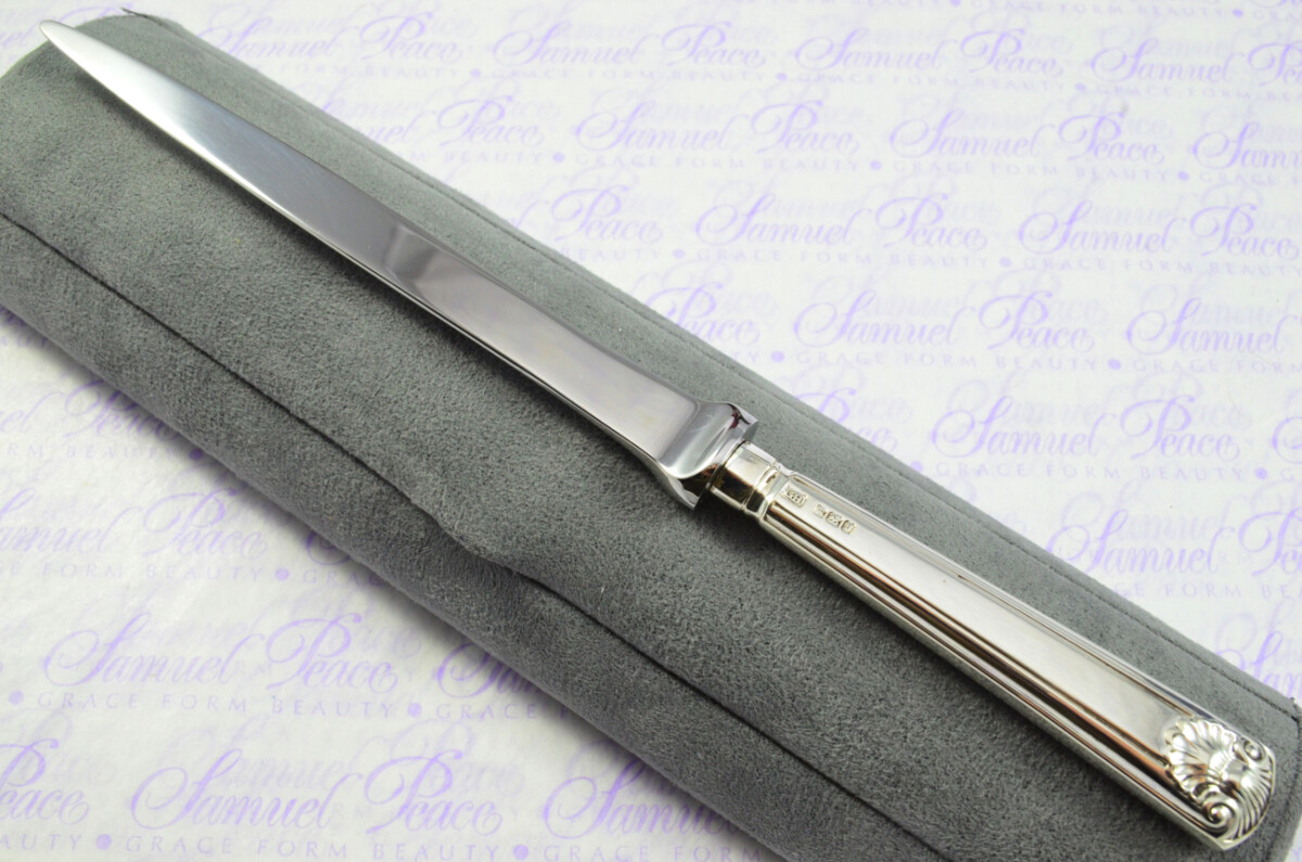 Harrison Brothers Sheffield Sterling Silver Handled Letter Opener Georgian Shell Pattern 1909 Cased