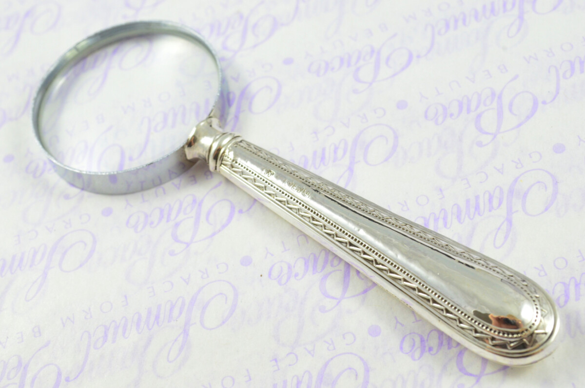 William Yates Feather Edge Pattern Sterling Silver Magnifying Glass Sheffield 1921 - Image 8